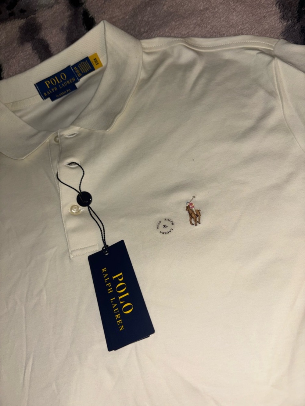 Ralph Lauren Cream Short-Sleeve Polo - Picture 2 of 4